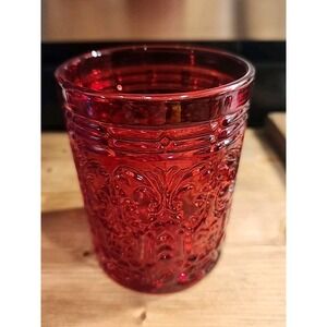 Jax Set of 2 Red Double Old Fashioned ‎ Crystal 11 oz Whiskey/Drinking Glasses